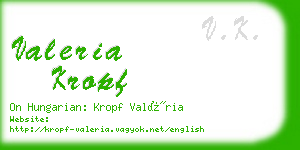 valeria kropf business card